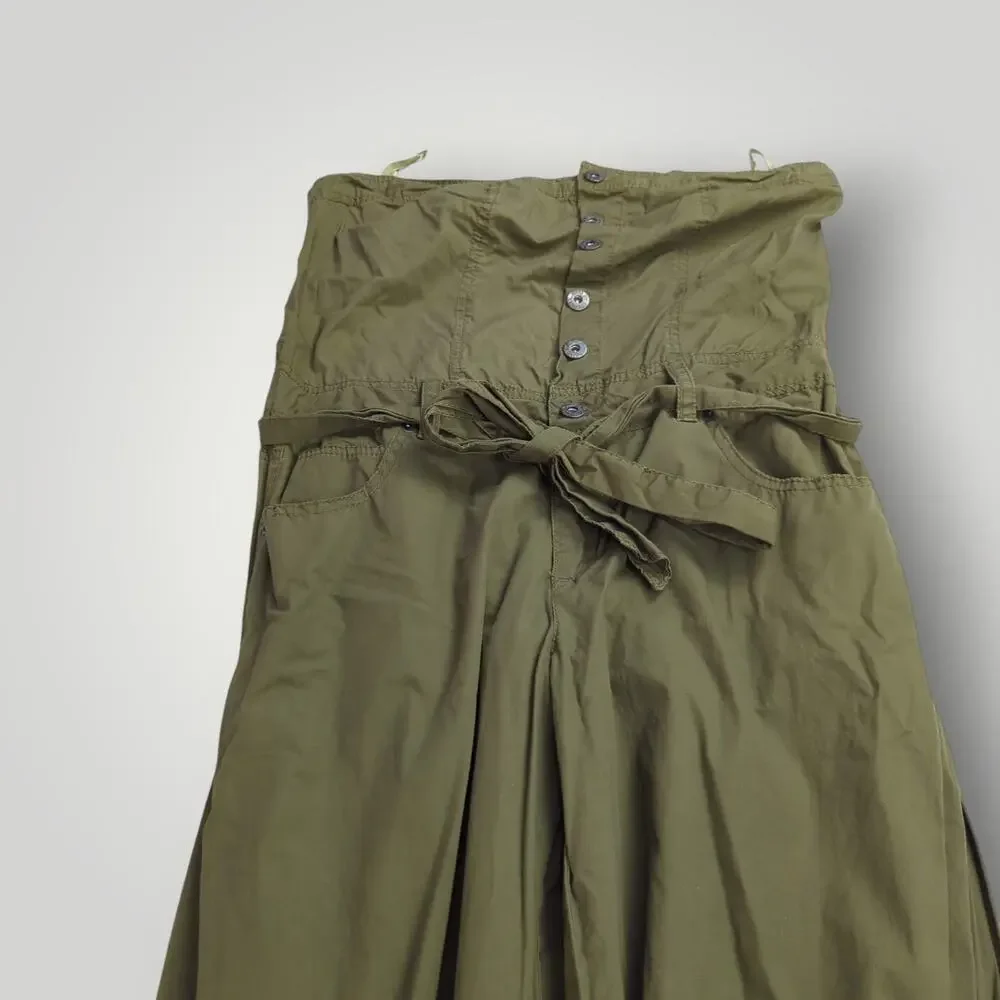 Ashley Stewart Women’s Size 12 Olive Green Strapless Cropped Jumpsuit Romper - Picture 4 of 11